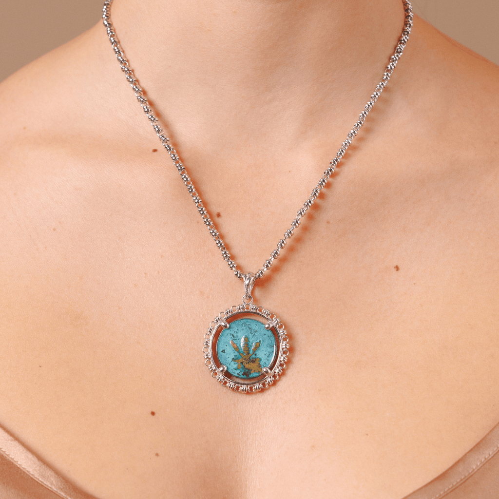 Pendente Filary in Rodio con Moneta Ape Verde