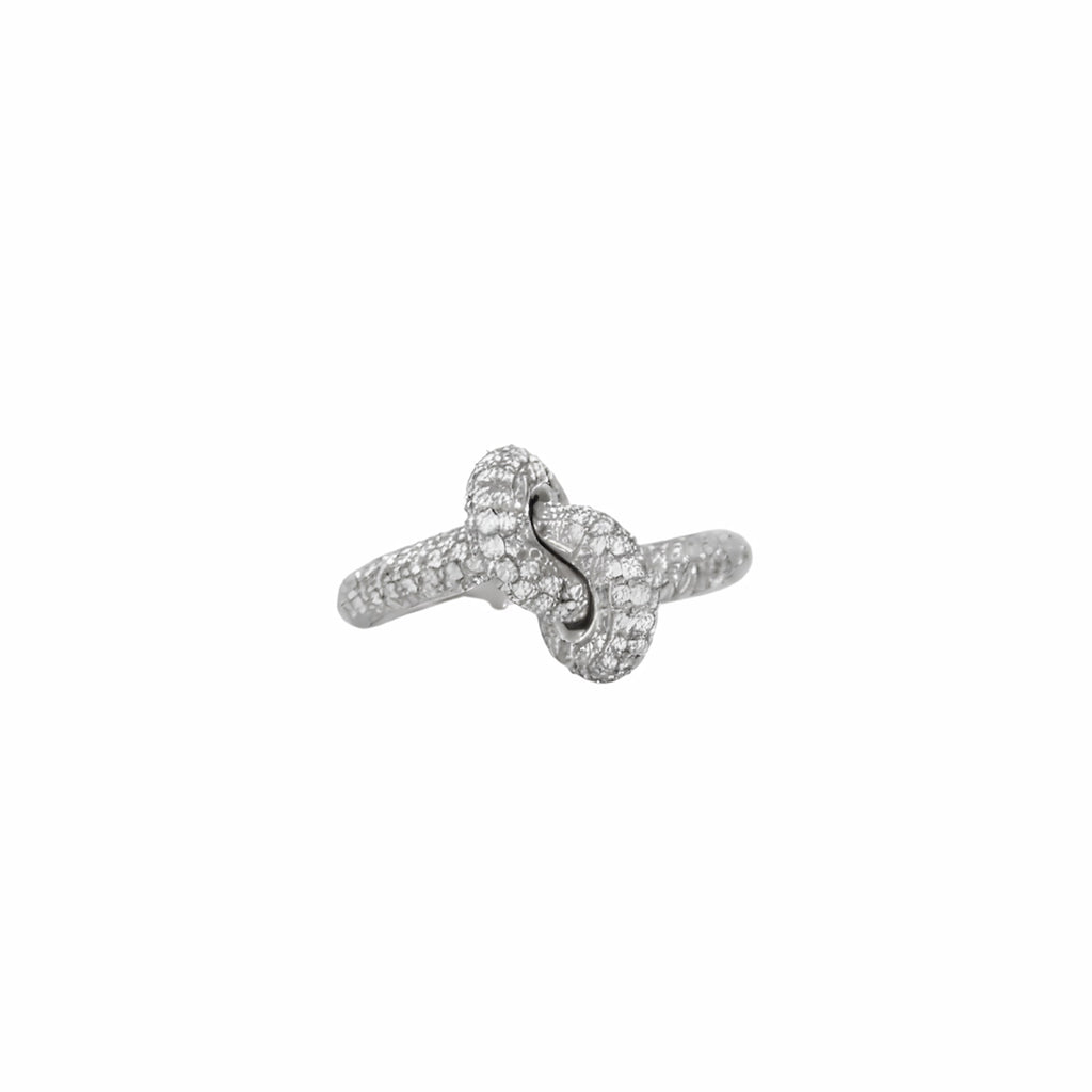 Anello Nodo in Oro Bianco 18K con Diamanti