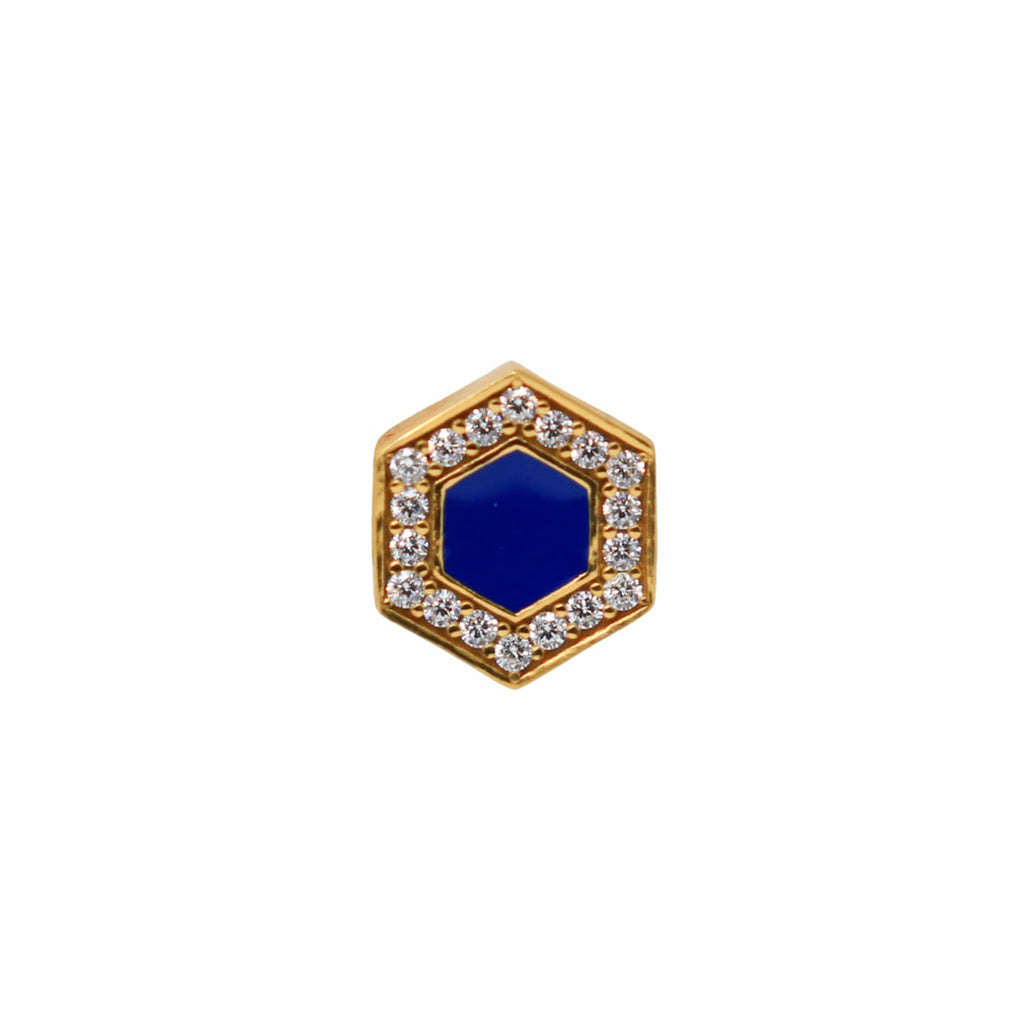 Orecchini Deco in Oro con Blu & Pavé