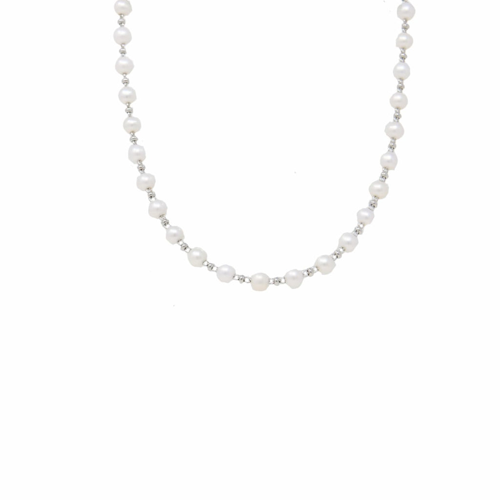 Collana Bella con Perle in Rodio