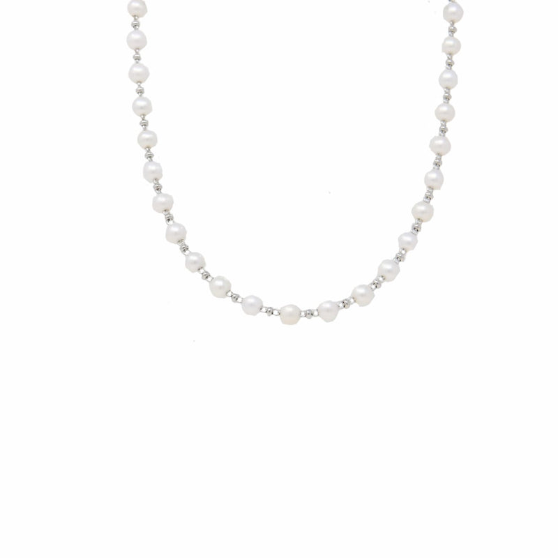 Collana Bella con Perle in Rodio