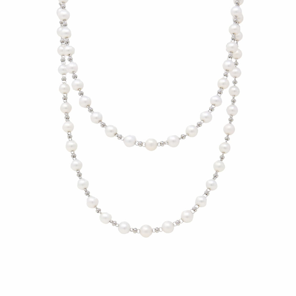 Collana Bella con Perle in Rodio