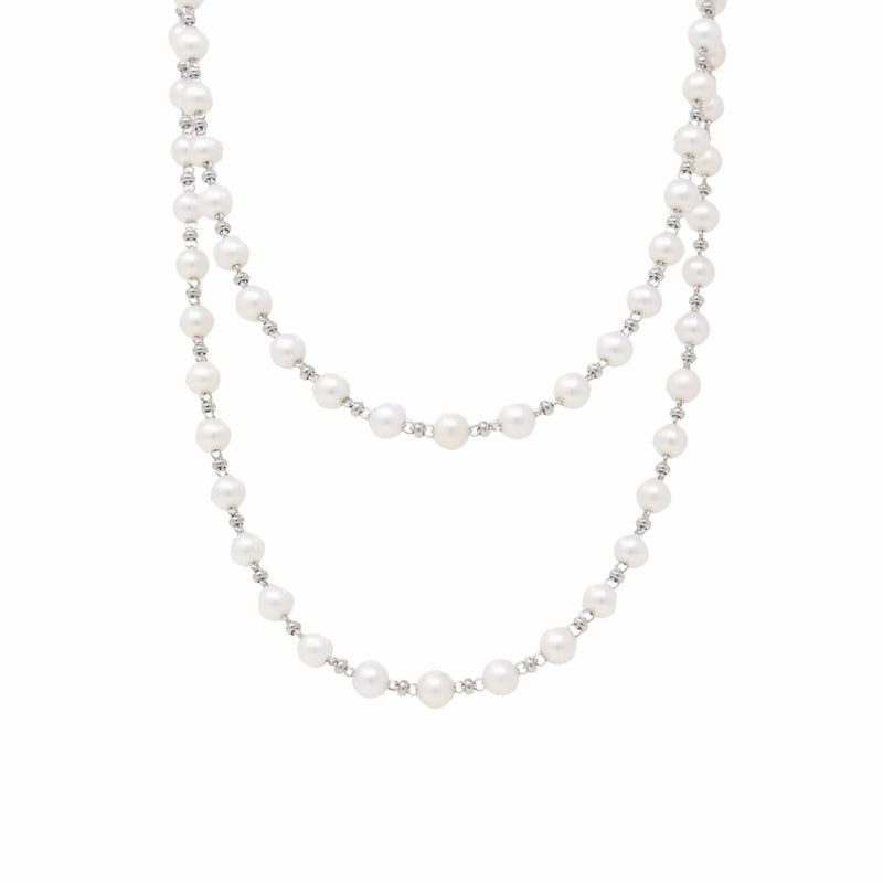 Collana Bella con Perle in Rodio