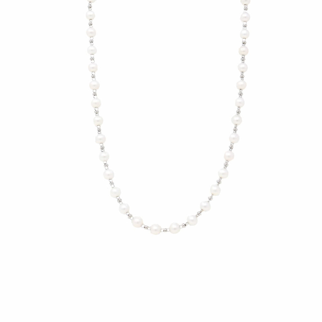 Collana Bella con Perle in Rodio