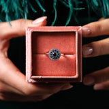 Anello Wish in Oro Rosa e Bianco 18K con Diamanti Blu