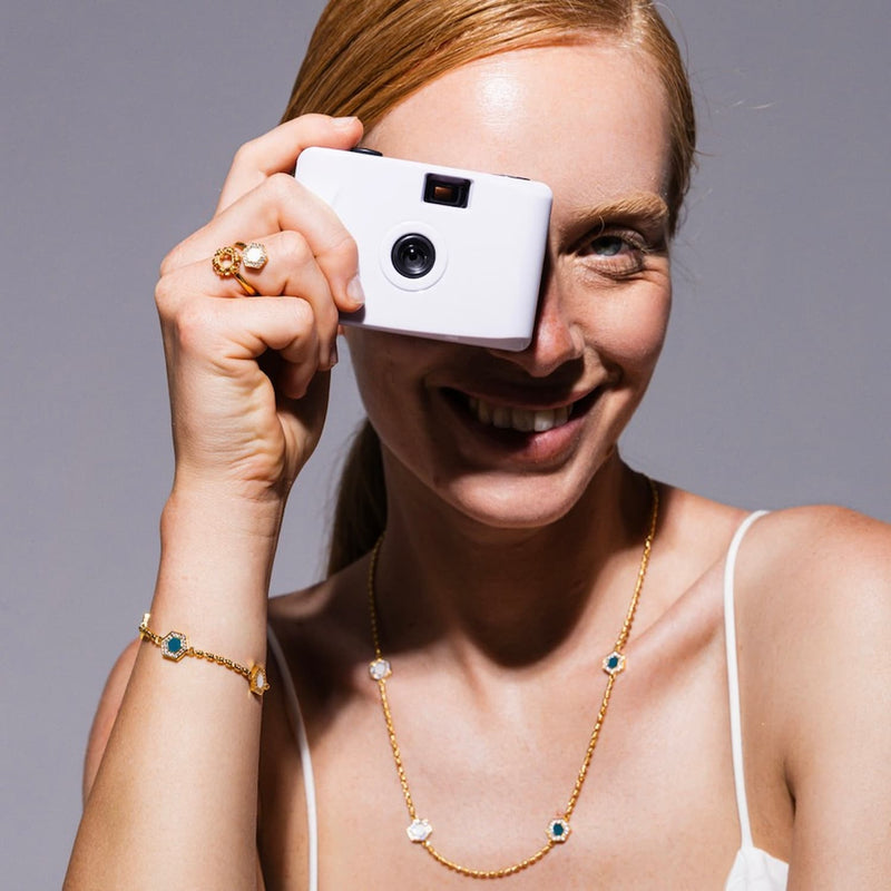 Anello Deco Statement in Oro con Bianco & Pavé