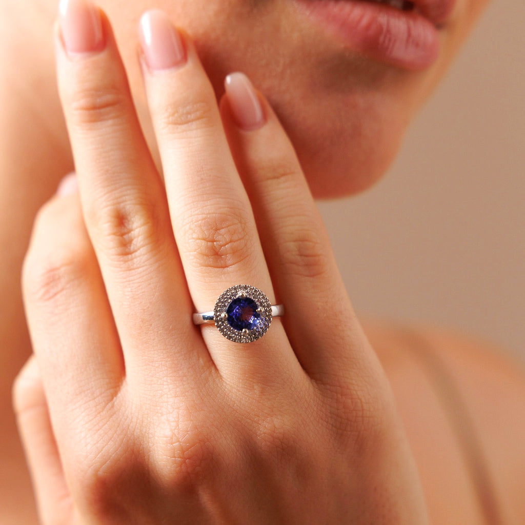 Anello Wish in Oro Bianco 18K con Tanzanite e Diamanti
