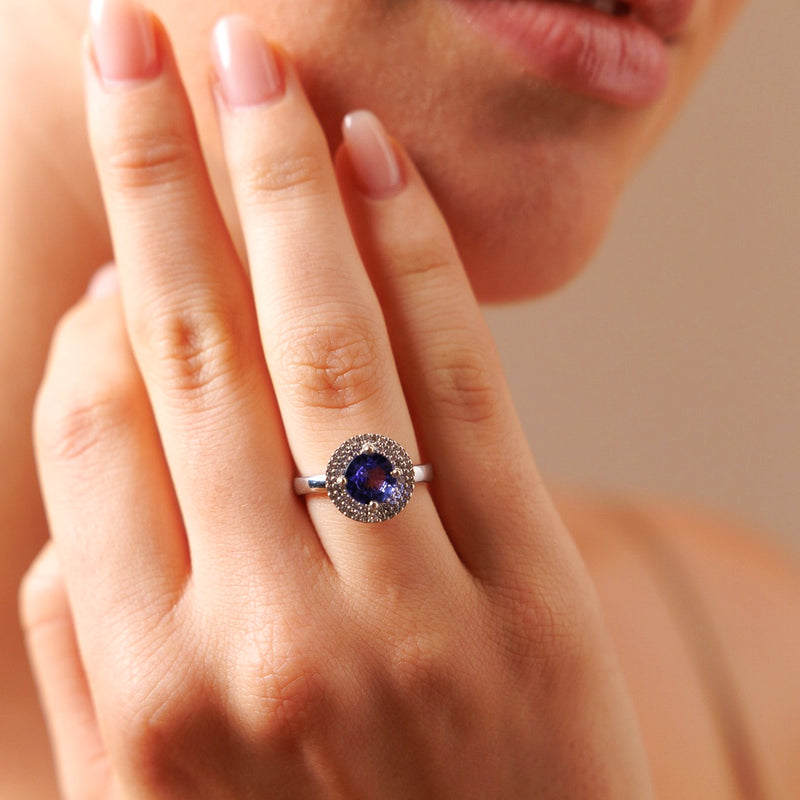 Anello Wish in Oro Bianco 18K con Tanzanite e Diamanti