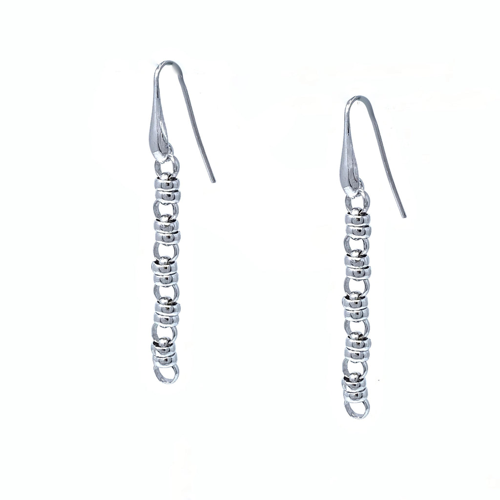 Orecchini Links 5mm in Rodio, Lunghi