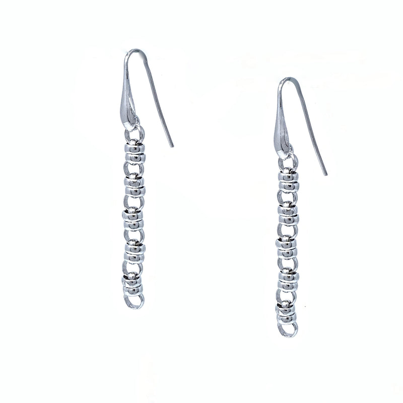 Orecchini Links 5mm in Rodio, Lunghi