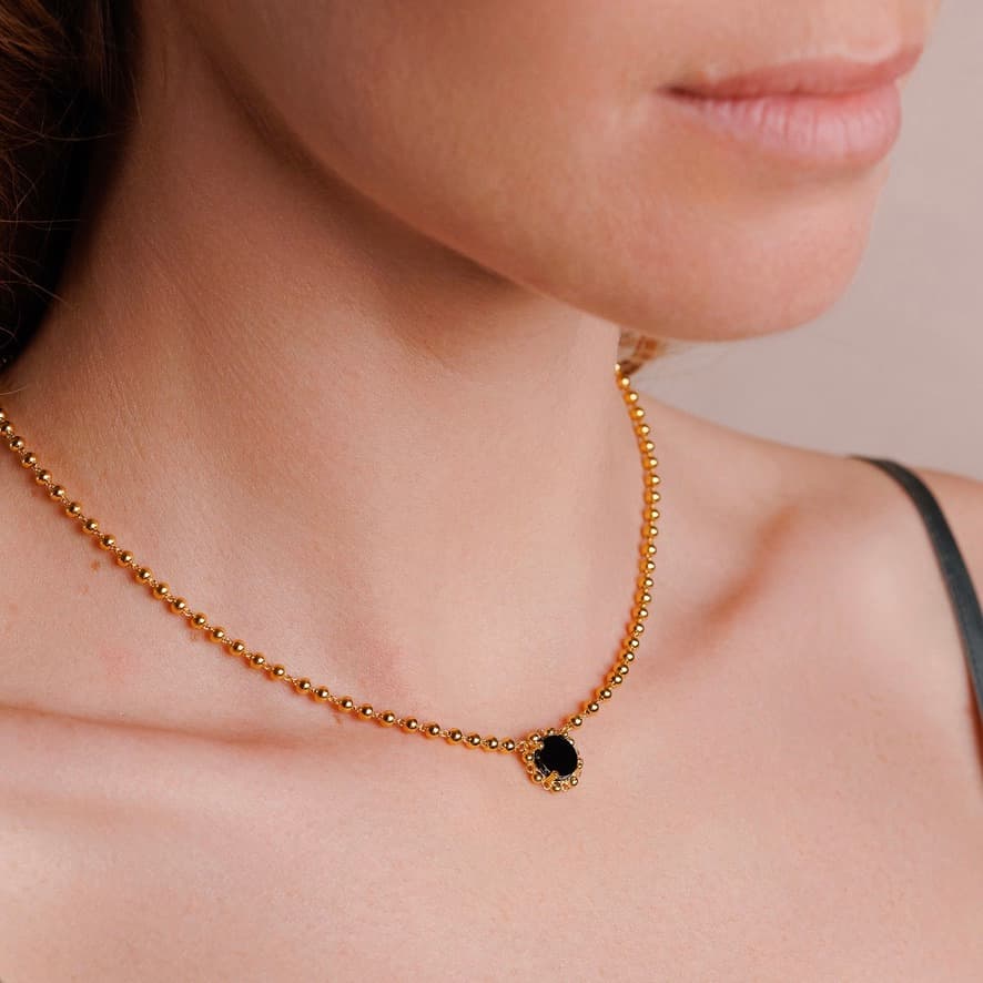 Collana Piazza Petit in Oro con Onice