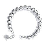 Bracciale Ciambelle 10mm in Rodio