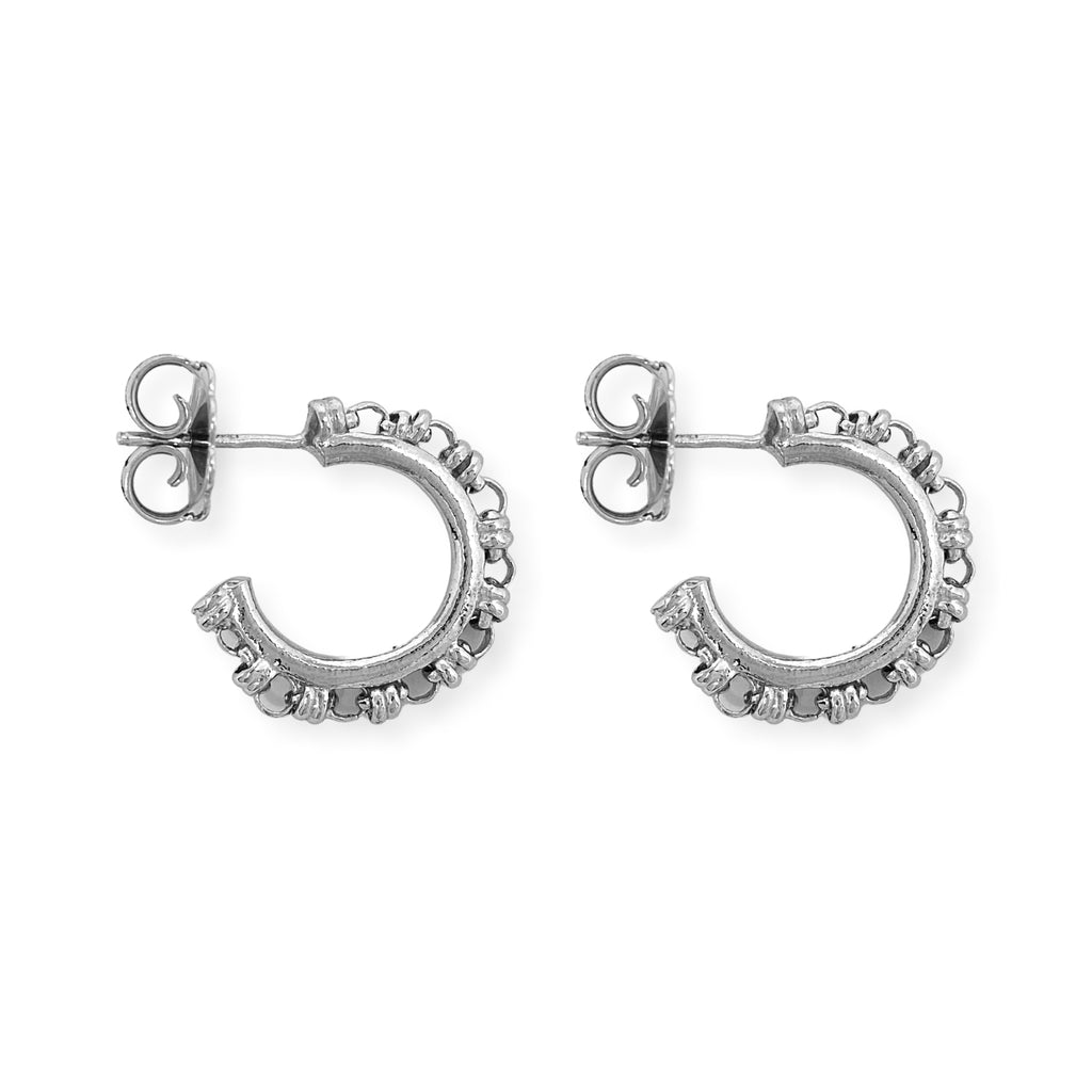 Orecchini a Cerchio Links 3mm in Rodio