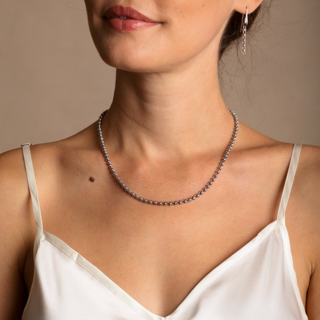 Collana Links 3mm in Rodio