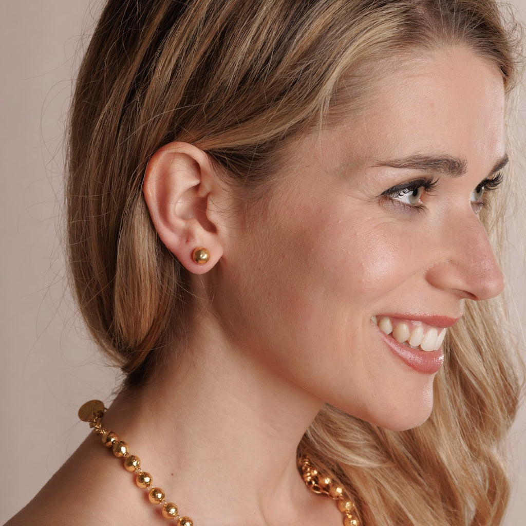 Orecchini Sfera Martellata in Oro