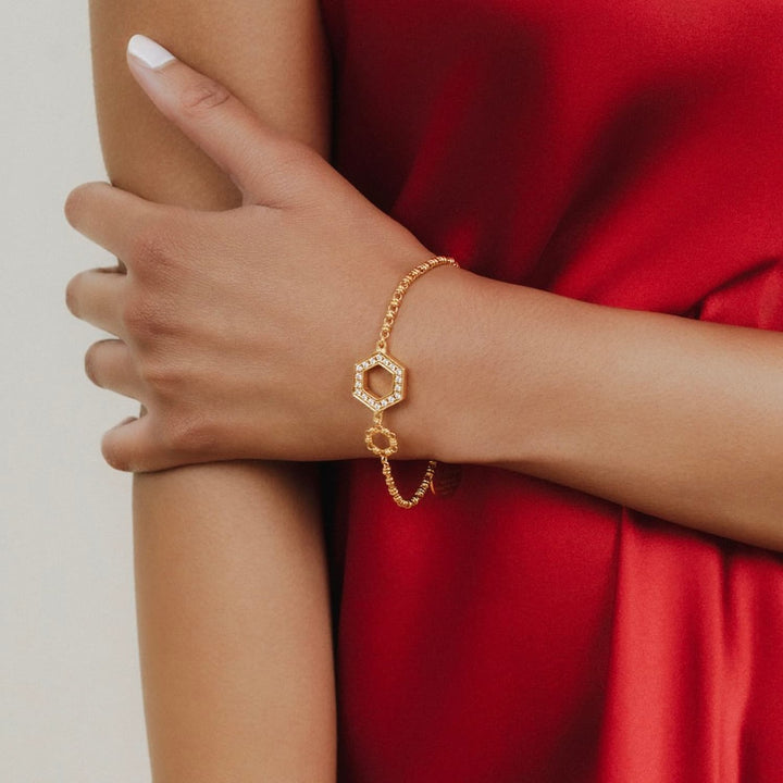 Bracciale Super Deco in Oro con Pavé
