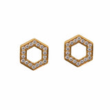 Orecchini Deco in Oro con Bianco & Pavé