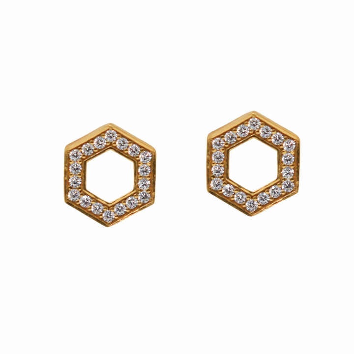 Orecchini Deco in Oro con Bianco & Pavé