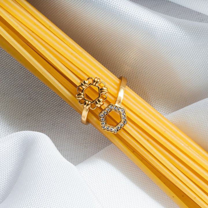 Anello Deco Statement in Oro con Pavé