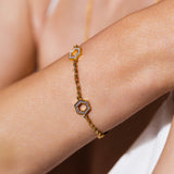 Bracciale Deco Statement in Oro con Pavé