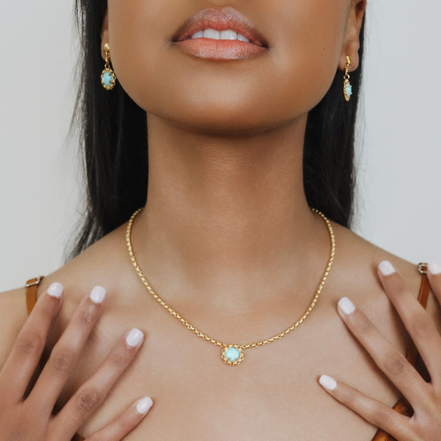 Collana Gemma in Oro con Turchese