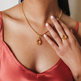 Anello Goccia in Oro con Citrino, Piccolo