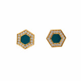 Orecchini Deco in Oro con Verde & Pavé