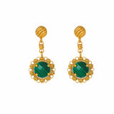 Orecchini Gemma in Oro con Malachite
