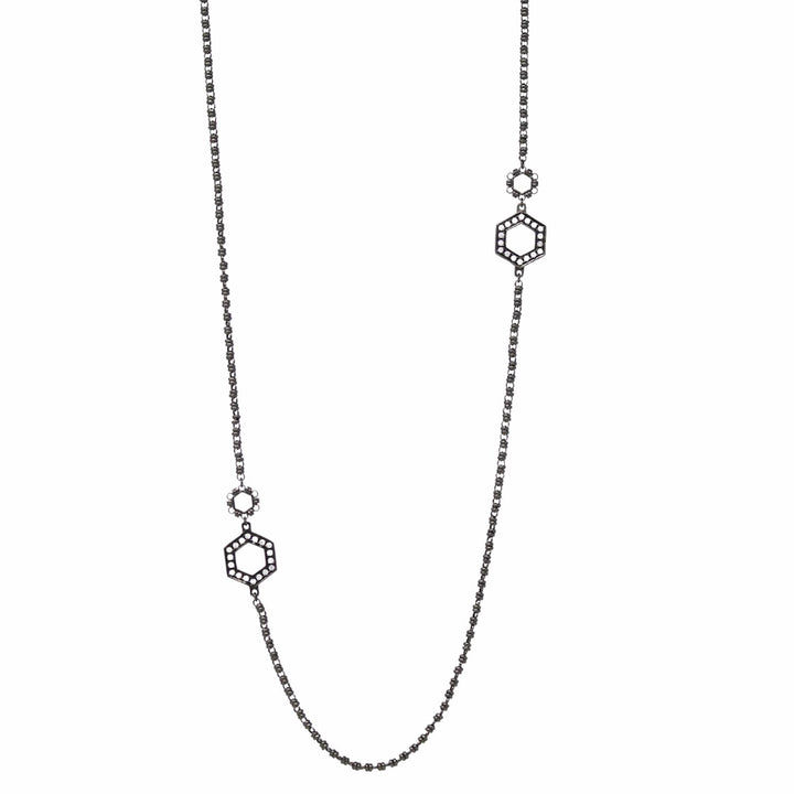 Collana Super Deco in Rodio Nero con Pavé