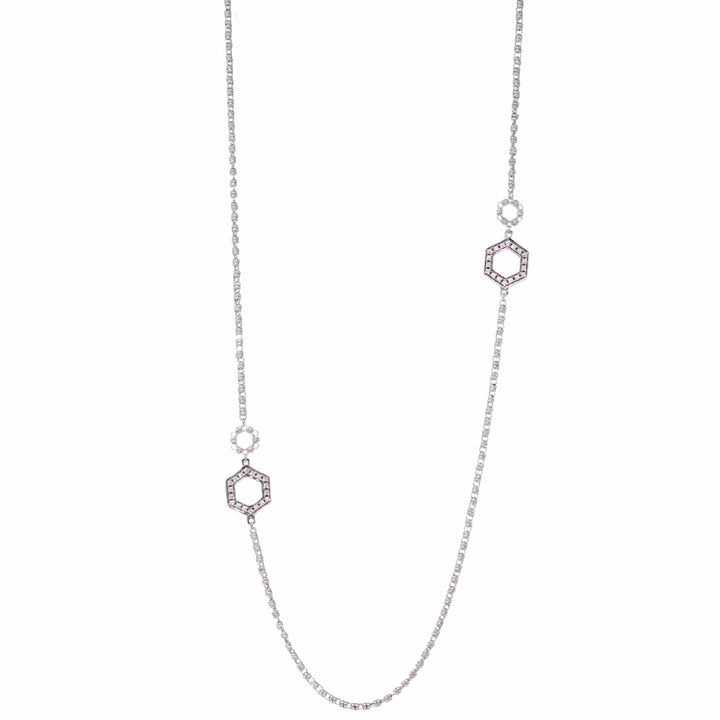 Collana Super Deco in Rodio con Pavé