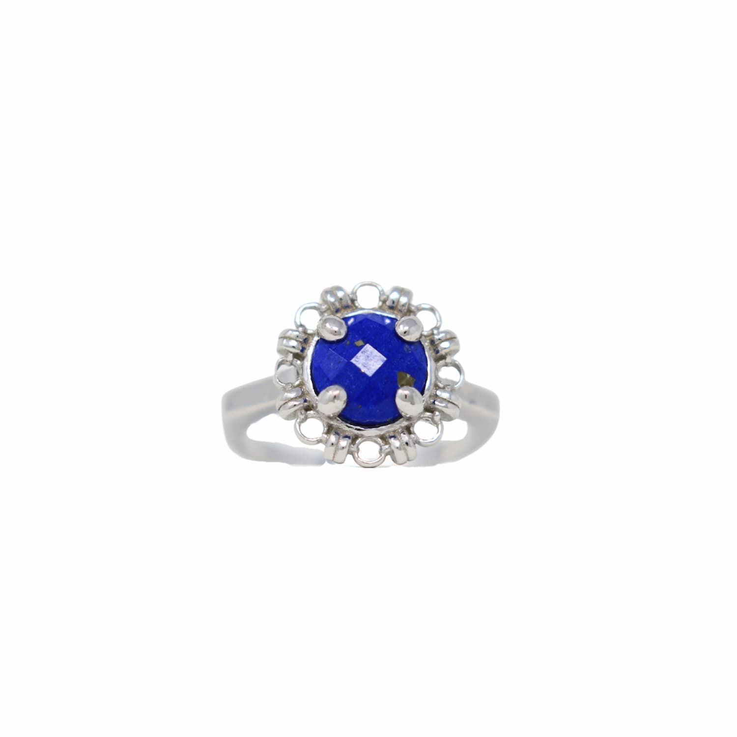 Anello Gemma in Rodio con Lapislazzuli