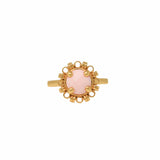 Anello Gemma in Oro con Corallo Rosa