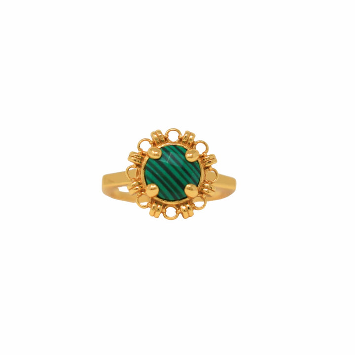 Anello Gemma in Oro con Malachite