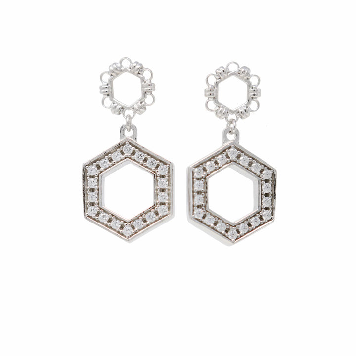 Orecchini Super Deco in Rodio con Pavé