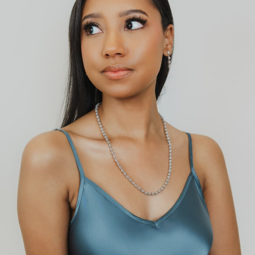 Collana Links Caviale in Rodio