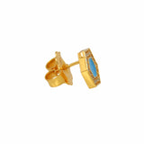 Orecchini Deco in Oro con Turchese & Pavé