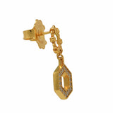 Orecchini Deco Statement in Oro con Pavé