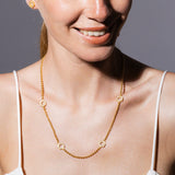 Collana Deco Statement in Oro con Pavé