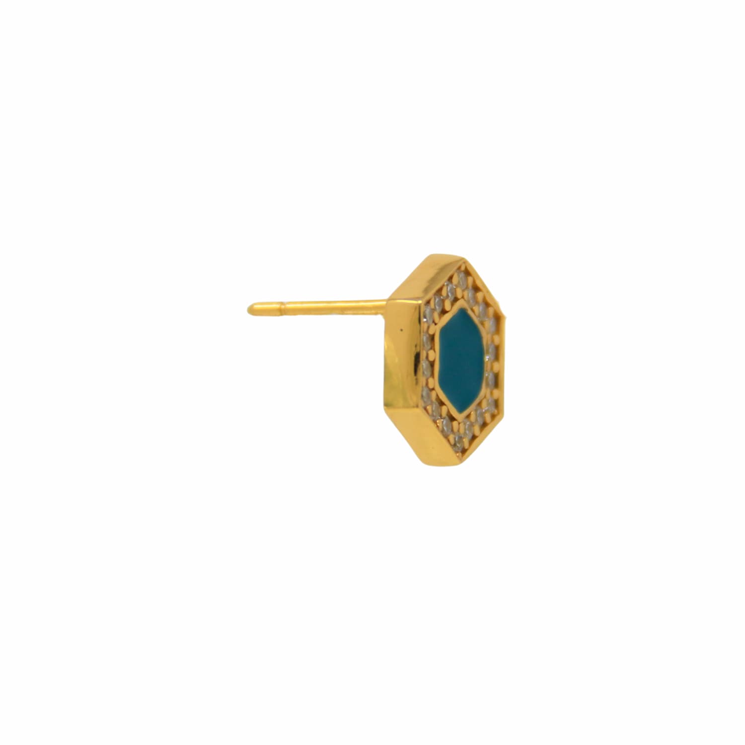 Orecchini Deco in Oro con Verde & Pavé
