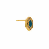 Orecchini Deco in Oro con Verde & Pavé