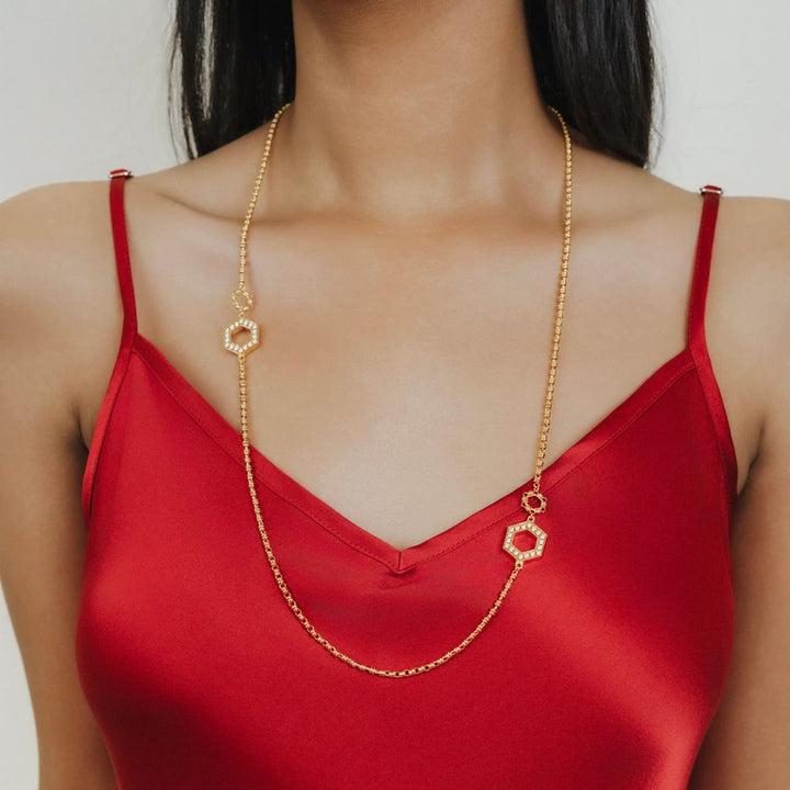 Collana Super Deco in Oro con Pavé