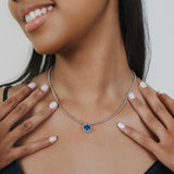 Collana Gemma in Rodio con Lapislazzuli