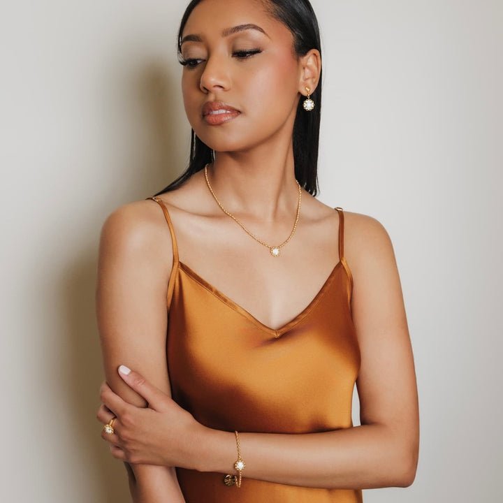 Collana Gemma in Oro con Agata Bianca