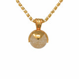 Pendente Magnolia in Oro con Agata Bianca