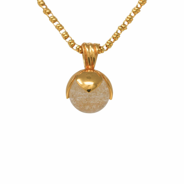 Pendente Magnolia in Oro con Agata Bianca