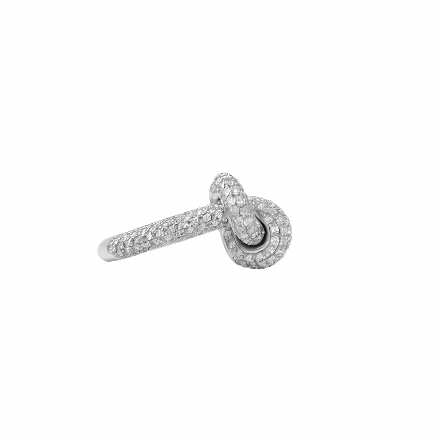 Anello Nodo in Oro Bianco 18K con Diamanti