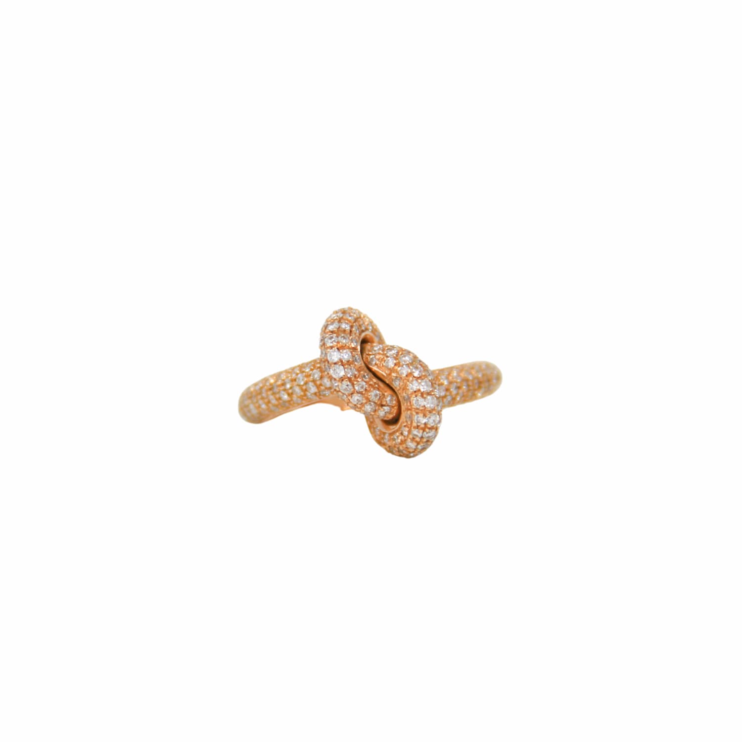 Anello Nodo in Oro Rosa 18K con Diamanti