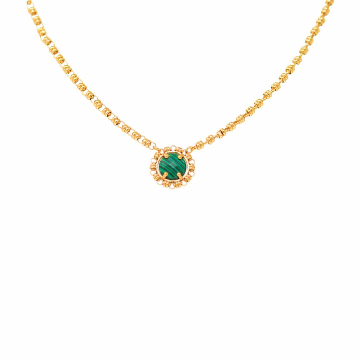 Collana Gemma in Oro con Malachite