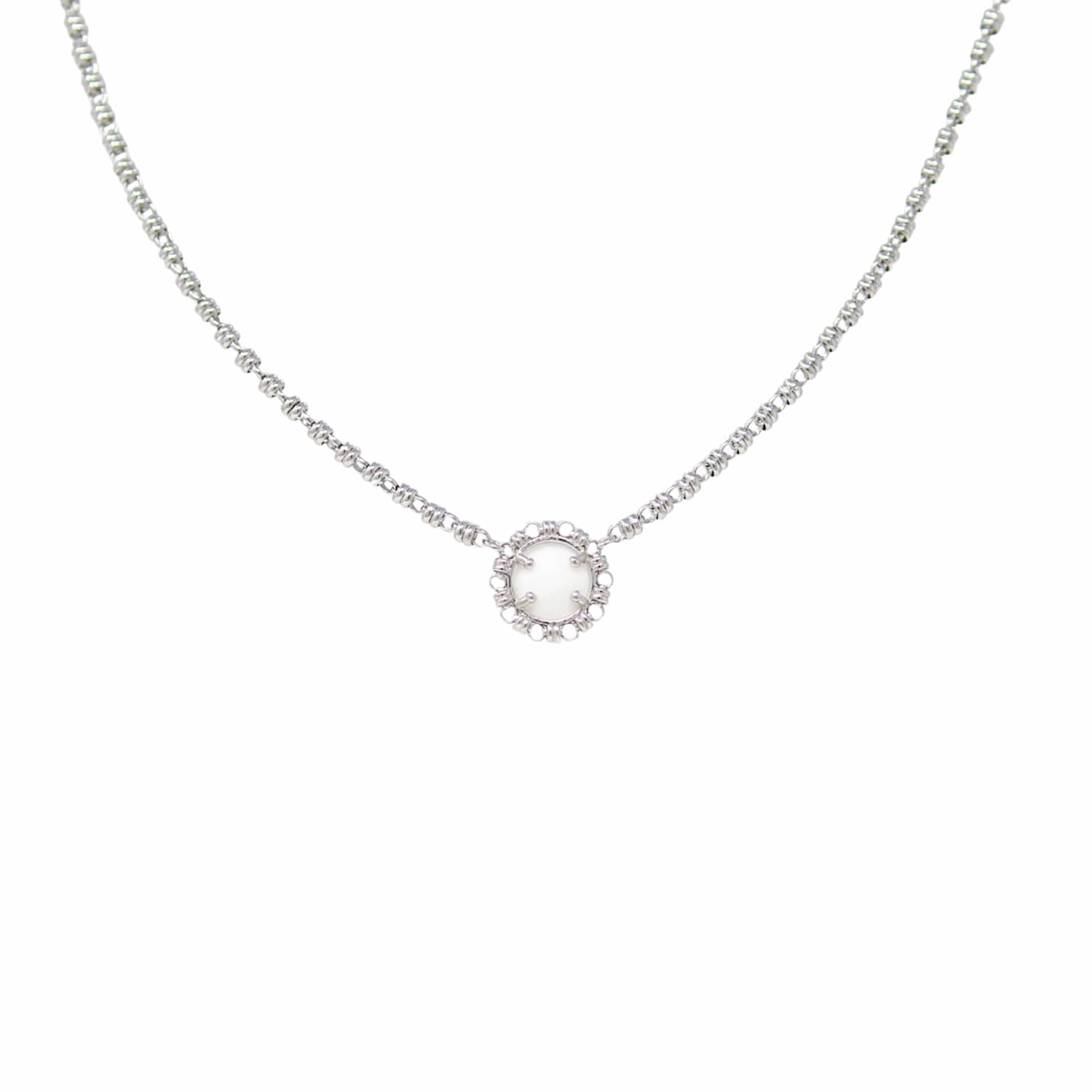 Collana Gemma in Rodio con Agata Bianca