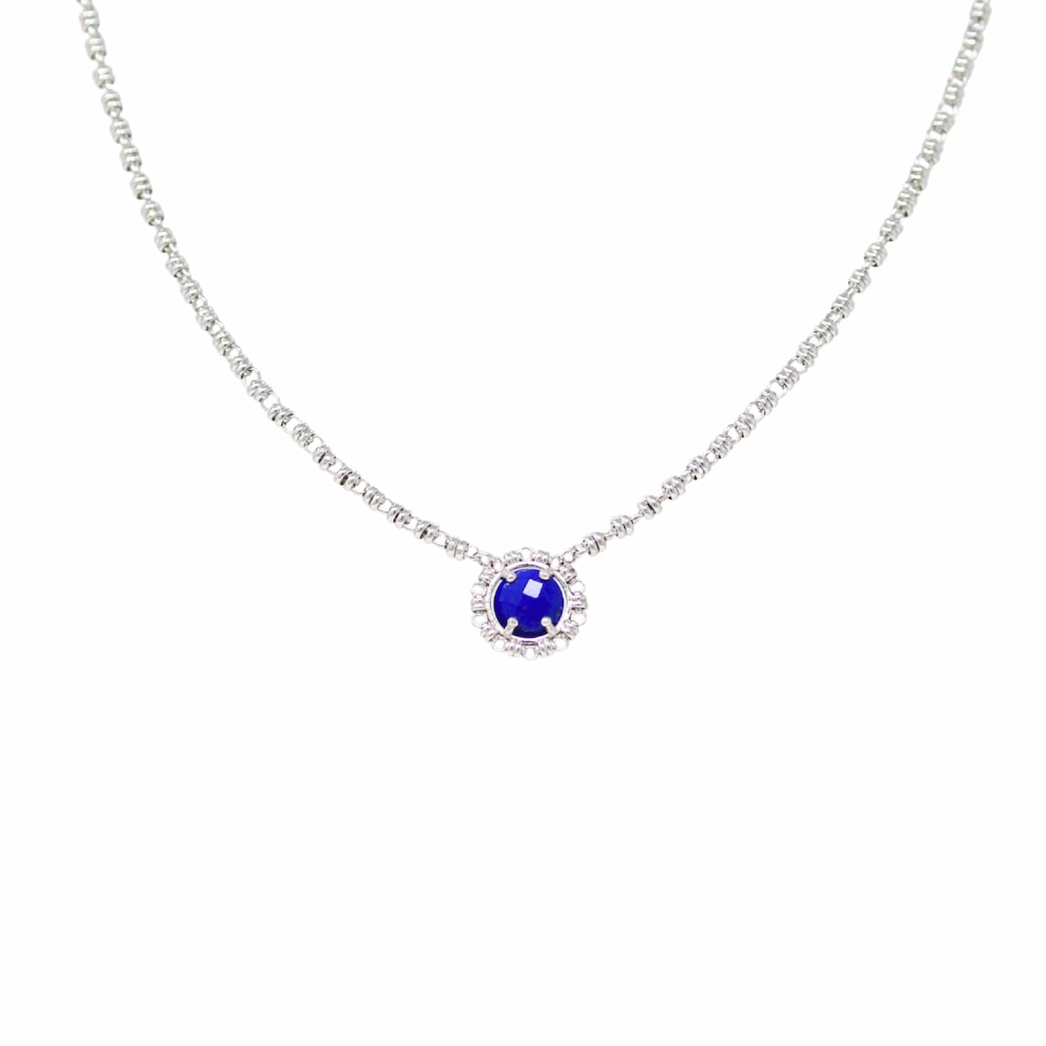 Collana Gemma in Rodio con Lapislazzuli